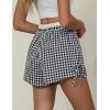 imageBlooming Jelly Womens Boxer Shorts Gingham Pajama Summer Casual High Waisted Shorts Plaid Lounge Sleep Y2k Beach BottomsBlack White Plaid