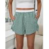 imageBlooming Jelly Womens Boxer Shorts Gingham Pajama Summer Casual High Waisted Shorts Plaid Lounge Sleep Y2k Beach BottomsGreen Plaid