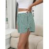 imageBlooming Jelly Womens Boxer Shorts Gingham Pajama Summer Casual High Waisted Shorts Plaid Lounge Sleep Y2k Beach BottomsGreen Plaid