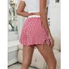imageBlooming Jelly Womens Boxer Shorts Gingham Pajama Summer Casual High Waisted Shorts Plaid Lounge Sleep Y2k Beach BottomsRed White Plaid