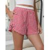 imageBlooming Jelly Womens Boxer Shorts Gingham Pajama Summer Casual High Waisted Shorts Plaid Lounge Sleep Y2k Beach BottomsRed White Plaid