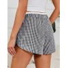 imageBlooming Jelly Womens Boxer Shorts Pajama Pj High Waisted Gingham Summer Lounge Sleep Bottoms Beach Outfits 2025Black White Plaid