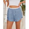 imageBlooming Jelly Womens Boxer Shorts Pajama Pj High Waisted Gingham Summer Lounge Sleep Bottoms Beach Outfits 2025Blue White Plaid
