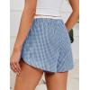 imageBlooming Jelly Womens Boxer Shorts Pajama Pj High Waisted Gingham Summer Lounge Sleep Bottoms Beach Outfits 2025Blue White Plaid