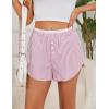 imageBlooming Jelly Womens Boxer Shorts Pajama Pj High Waisted Gingham Summer Lounge Sleep Bottoms Beach Outfits 2025Pink White Plaid