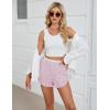 imageBlooming Jelly Womens Boxer Shorts Pajama Pj High Waisted Gingham Summer Lounge Sleep Bottoms Beach Outfits 2025Pink White Plaid
