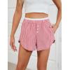 imageBlooming Jelly Womens Boxer Shorts Pajama Pj High Waisted Gingham Summer Lounge Sleep Bottoms Beach Outfits 2025Red White Plaid