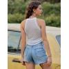 imageBlooming Jelly Womens Crochet Tank Tops High Neck Sleeveless See Through Knit Y2k Tops Sexy Ladies Summer 2024 Beach ShirtsWhite