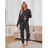 imageBlooming Jelly Womens Cute Pajama Sets Long Sleeve Heart Printed Lounge Set Pockets Two Piece Outfits 2025Black