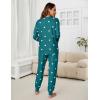 imageBlooming Jelly Womens Cute Pajama Sets Long Sleeve Heart Printed Lounge Set Pockets Two Piece Outfits 2025Blue Green
