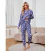 imageBlooming Jelly Womens Cute Pajama Sets Long Sleeve Heart Printed Lounge Set Pockets Two Piece Outfits 2025Blue White Heart