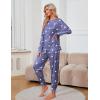 imageBlooming Jelly Womens Cute Pajama Sets Long Sleeve Heart Printed Lounge Set Pockets Two Piece Outfits 2025Blue White Heart