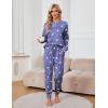 imageBlooming Jelly Womens Cute Pajama Sets Long Sleeve Heart Printed Lounge Set Pockets Two Piece Outfits 2025Blue White Heart