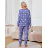 imageBlooming Jelly Womens Cute Pajama Sets Long Sleeve Heart Printed Lounge Set Pockets Two Piece Outfits 2025Blue White Heart