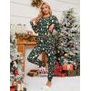 imageBlooming Jelly Womens Cute Pajama Sets Long Sleeve Heart Printed Lounge Set Pockets Two Piece Outfits 2025Christmas Green