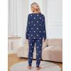 imageBlooming Jelly Womens Cute Pajama Sets Long Sleeve Heart Printed Lounge Set Pockets Two Piece Outfits 2025Dark Blue