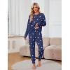 imageBlooming Jelly Womens Cute Pajama Sets Long Sleeve Heart Printed Lounge Set Pockets Two Piece Outfits 2025Dark Blue