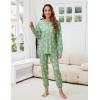 imageBlooming Jelly Womens Cute Pajama Sets Long Sleeve Heart Printed Lounge Set Pockets Two Piece Outfits 2025Floral Green