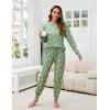 imageBlooming Jelly Womens Cute Pajama Sets Long Sleeve Heart Printed Lounge Set Pockets Two Piece Outfits 2025Floral Green