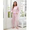 imageBlooming Jelly Womens Cute Pajama Sets Long Sleeve Heart Printed Lounge Set Pockets Two Piece Outfits 2025Floral Pink
