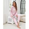 imageBlooming Jelly Womens Cute Pajama Sets Long Sleeve Heart Printed Lounge Set Pockets Two Piece Outfits 2025Floral Pink