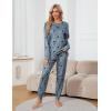 imageBlooming Jelly Womens Cute Pajama Sets Long Sleeve Heart Printed Lounge Set Pockets Two Piece Outfits 2025Greyblack Heart
