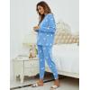 imageBlooming Jelly Womens Cute Pajama Sets Long Sleeve Heart Printed Lounge Set Pockets Two Piece Outfits 2025Light Blue