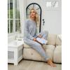 imageBlooming Jelly Womens Cute Pajama Sets Long Sleeve Heart Printed Lounge Set Pockets Two Piece Outfits 2025Pink Heart