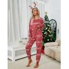 imageBlooming Jelly Womens Cute Pajama Sets Long Sleeve Heart Printed Lounge Set Pockets Two Piece Outfits 2025Red  Snowflake
