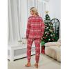 imageBlooming Jelly Womens Cute Pajama Sets Long Sleeve Heart Printed Lounge Set Pockets Two Piece Outfits 2025Red  Snowflake