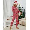 imageBlooming Jelly Womens Cute Pajama Sets Long Sleeve Heart Printed Lounge Set Pockets Two Piece Outfits 2025Red  Snowflake