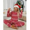 imageBlooming Jelly Womens Cute Pajama Sets Long Sleeve Heart Printed Lounge Set Pockets Two Piece Outfits 2025Red  Snowflake