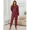 imageBlooming Jelly Womens Cute Pajama Sets Long Sleeve Heart Printed Lounge Set Pockets Two Piece Outfits 2025Red