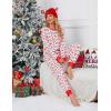 imageBlooming Jelly Womens Cute Pajama Sets Long Sleeve Heart Printed Lounge Set Pockets Two Piece Outfits 2025White and Red