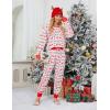 imageBlooming Jelly Womens Cute Pajama Sets Long Sleeve Heart Printed Lounge Set Pockets Two Piece Outfits 2025White and Red