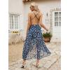 imageBlooming Jelly Womens Deep V Neck Sleeveless Summer Asymmetrical Floral Maxi DressLeopard Blue
