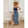 imageBlooming Jelly Womens Deep V Neck Sleeveless Summer Asymmetrical Floral Maxi DressLeopard Blue
