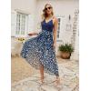imageBlooming Jelly Womens Deep V Neck Sleeveless Summer Asymmetrical Floral Maxi DressLeopard Blue
