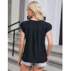 imageBlooming Jelly Womens Dressy Casual Blouses Business Summer Tops 2024 Trendy Lace Cap Sleeve V Neck ShirtsBlack