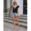 imageBlooming Jelly Womens Dressy Casual Blouses Business Summer Tops 2024 Trendy Lace Cap Sleeve V Neck ShirtsBlack