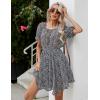 imageBlooming Jelly Womens Flowy Summer Dresses Floral Chiffon Short Sleeve Dress 2023 Casual Boho A Line Sun DressesBlack Floral Print