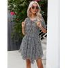 imageBlooming Jelly Womens Flowy Summer Dresses Floral Chiffon Short Sleeve Dress 2023 Casual Boho A Line Sun DressesBlack Floral Print
