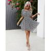 imageBlooming Jelly Womens Flowy Summer Dresses Floral Chiffon Short Sleeve Dress 2023 Casual Boho A Line Sun DressesBlack Floral Print