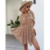 imageBlooming Jelly Womens Flowy Summer Dresses Floral Chiffon Short Sleeve Dress 2023 Casual Boho A Line Sun DressesBrown Leopard Print