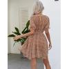 imageBlooming Jelly Womens Flowy Summer Dresses Floral Chiffon Short Sleeve Dress 2023 Casual Boho A Line Sun DressesBrown Leopard Print