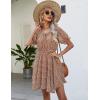 imageBlooming Jelly Womens Flowy Summer Dresses Floral Chiffon Short Sleeve Dress 2023 Casual Boho A Line Sun DressesBrown Leopard Print