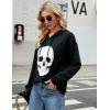 imageBlooming Jelly Womens Halloween Sweatshirts Skull Graphic T Shirts Long Sleeve Pullover Tops Gothic Fall Clothes 2024Black Hoodie