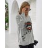 imageBlooming Jelly Womens Halloween Sweatshirts Skull Graphic T Shirts Long Sleeve Pullover Tops Gothic Fall Clothes 2024Grayspider