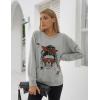 imageBlooming Jelly Womens Halloween Sweatshirts Skull Graphic T Shirts Long Sleeve Pullover Tops Gothic Fall Clothes 2024Grayspider
