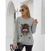 imageBlooming Jelly Womens Halloween Sweatshirts Skull Graphic T Shirts Long Sleeve Pullover Tops Gothic Fall Clothes 2024Grayspider